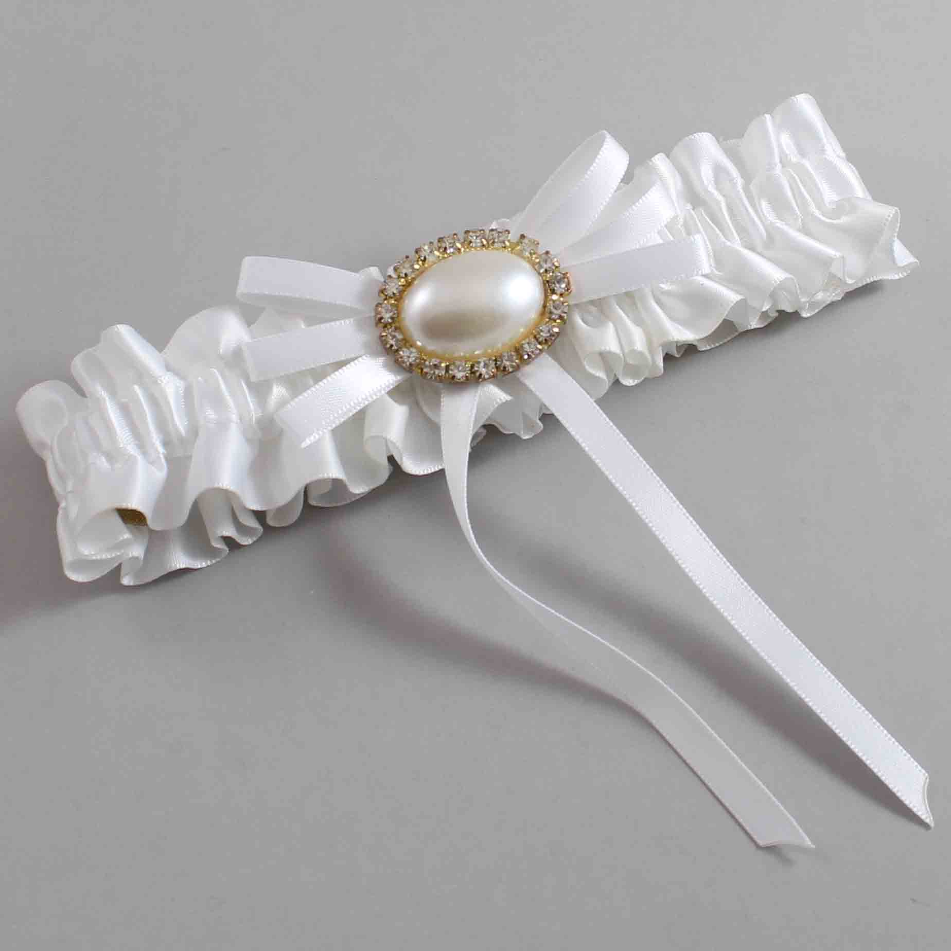 White Satin Wedding Garter / White Wedding Garters / Wedding Garter / Custom Wedding Garter / Bridal Garter / Prom Garter / Linda Joyce Couture / Personalized Garter / Personalized Wedding Garter / Personalized Prom Garter