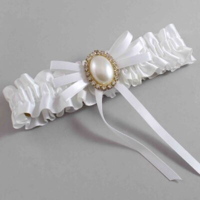 White Satin Wedding Garter / White Wedding Garters / Wedding Garter / Custom Wedding Garter / Bridal Garter / Prom Garter / Linda Joyce Couture / Personalized Garter / Personalized Wedding Garter / Personalized Prom Garter