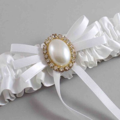 White Satin Wedding Garter / White Wedding Garters / Wedding Garter / Custom Wedding Garter / Bridal Garter / Prom Garter / Linda Joyce Couture / Personalized Garter / Personalized Wedding Garter / Personalized Prom Garter