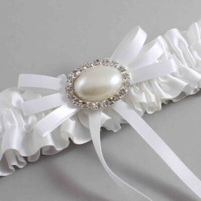 White Satin Wedding Garter / White Wedding Garters / Wedding Garter / Custom Wedding Garter / Bridal Garter / Prom Garter / Linda Joyce Couture / Personalized Garter / Personalized Wedding Garter / Personalized Prom Garter