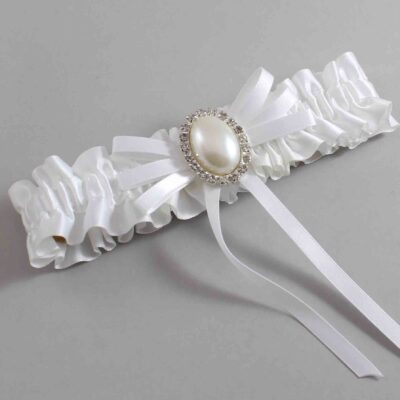White Satin Wedding Garter / White Wedding Garters / Wedding Garter / Custom Wedding Garter / Bridal Garter / Prom Garter / Linda Joyce Couture / Personalized Garter / Personalized Wedding Garter / Personalized Prom Garter