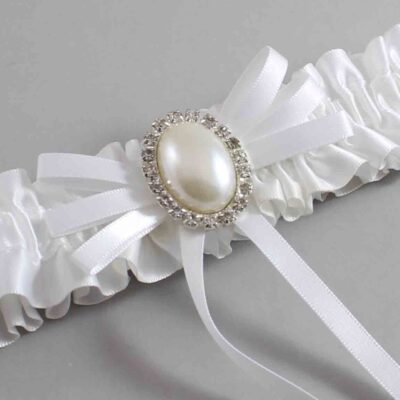 White Satin Wedding Garter / White Wedding Garters / Wedding Garter / Custom Wedding Garter / Bridal Garter / Prom Garter / Linda Joyce Couture / Personalized Garter / Personalized Wedding Garter / Personalized Prom Garter