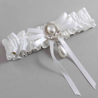 White Satin Wedding Garter / White Wedding Garters / Wedding Garter / Custom Wedding Garter / Bridal Garter / Prom Garter / Linda Joyce Couture / Personalized Garter / Personalized Wedding Garter / Personalized Prom Garter