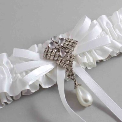 White Satin Wedding Garter / White Wedding Garters / Wedding Garter / Custom Wedding Garter / Bridal Garter / Prom Garter / Linda Joyce Couture / Personalized Garter / Personalized Wedding Garter / Personalized Prom Garter