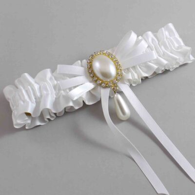 White Satin Wedding Garter / White Wedding Garters / Wedding Garter / Custom Wedding Garter / Bridal Garter / Prom Garter / Linda Joyce Couture / Personalized Garter / Personalized Wedding Garter / Personalized Prom Garter