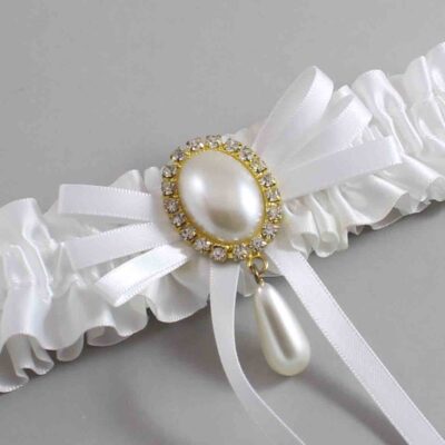 White Satin Wedding Garter / White Wedding Garters / Wedding Garter / Custom Wedding Garter / Bridal Garter / Prom Garter / Linda Joyce Couture / Personalized Garter / Personalized Wedding Garter / Personalized Prom Garter