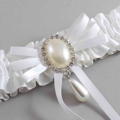 White Satin Wedding Garter / White Wedding Garters / Wedding Garter / Custom Wedding Garter / Bridal Garter / Prom Garter / Linda Joyce Couture / Personalized Garter / Personalized Wedding Garter / Personalized Prom Garter