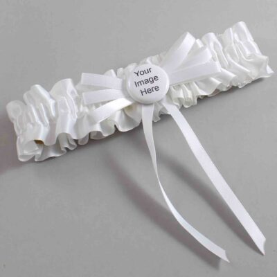 White Satin Wedding Garter / White Wedding Garters / Wedding Garter / Custom Wedding Garter / Bridal Garter / Prom Garter / Linda Joyce Couture / Personalized Garter / Personalized Wedding Garter / Personalized Prom Garter