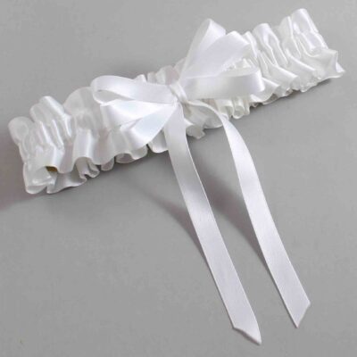 White Satin Wedding Garter / White Wedding Garters / Wedding Garter / Custom Wedding Garter / Bridal Garter / Prom Garter / Linda Joyce Couture / Personalized Garter / Personalized Wedding Garter / Personalized Prom Garter