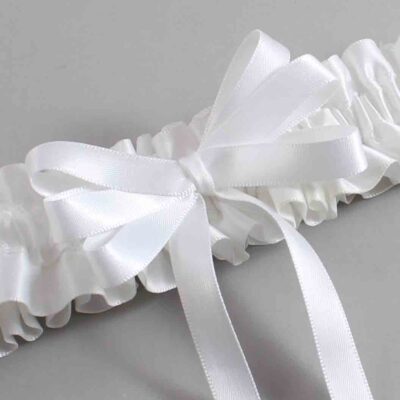 White Satin Wedding Garter / White Wedding Garters / Wedding Garter / Custom Wedding Garter / Bridal Garter / Prom Garter / Linda Joyce Couture / Personalized Garter / Personalized Wedding Garter / Personalized Prom Garter
