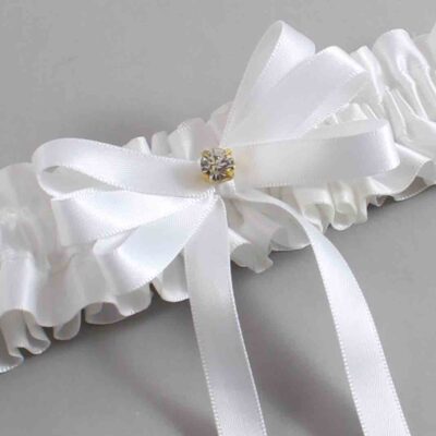 White Satin Wedding Garter / White Wedding Garters / Wedding Garter / Custom Wedding Garter / Bridal Garter / Prom Garter / Linda Joyce Couture / Personalized Garter / Personalized Wedding Garter / Personalized Prom Garter