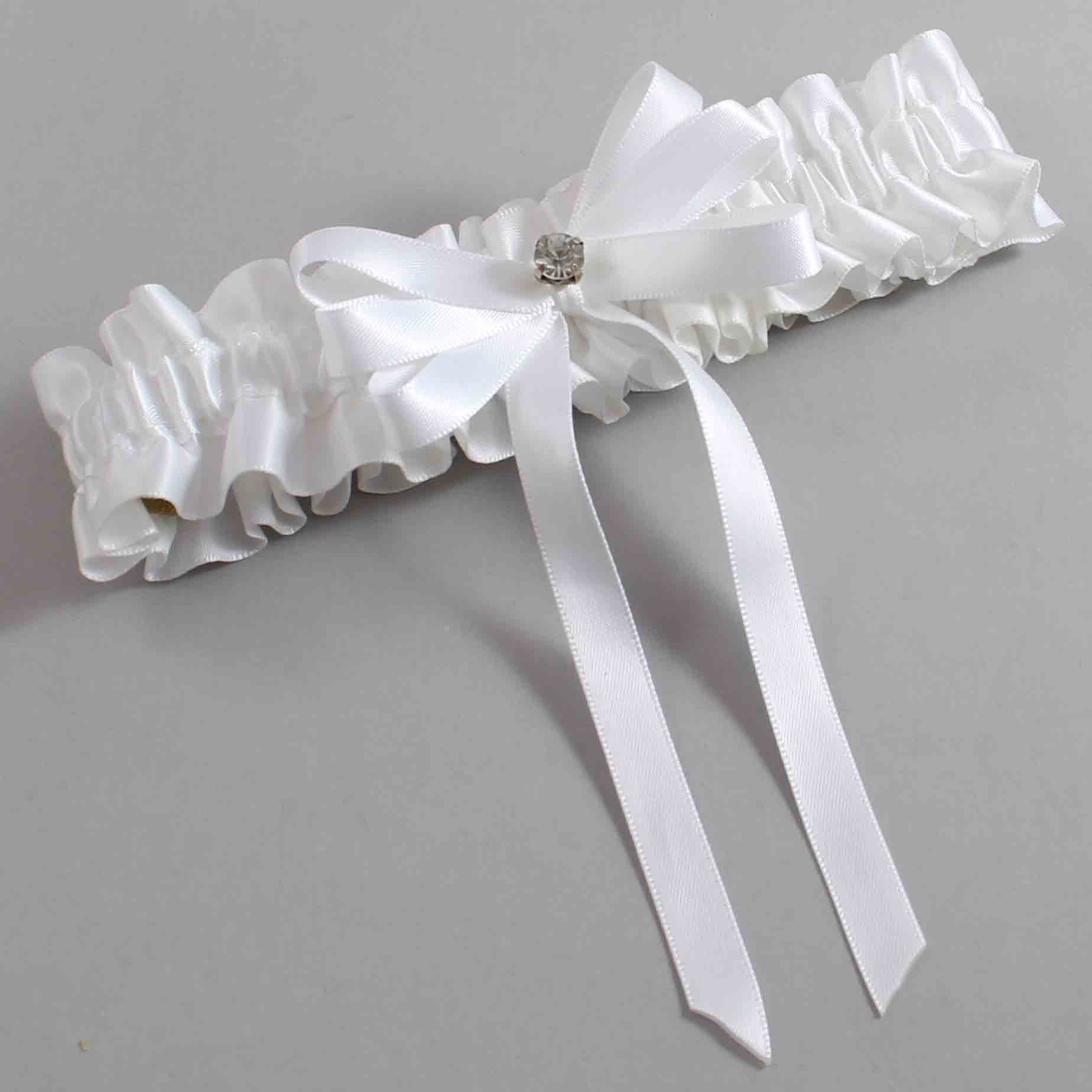 White Satin Wedding Garter / White Wedding Garters / Wedding Garter / Custom Wedding Garter / Bridal Garter / Prom Garter / Linda Joyce Couture / Personalized Garter / Personalized Wedding Garter / Personalized Prom Garter