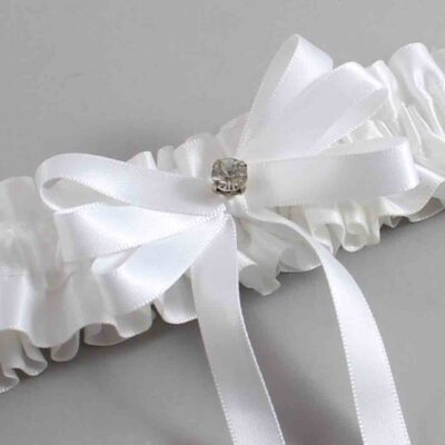 White Satin Wedding Garter / White Wedding Garters / Wedding Garter / Custom Wedding Garter / Bridal Garter / Prom Garter / Linda Joyce Couture / Personalized Garter / Personalized Wedding Garter / Personalized Prom Garter