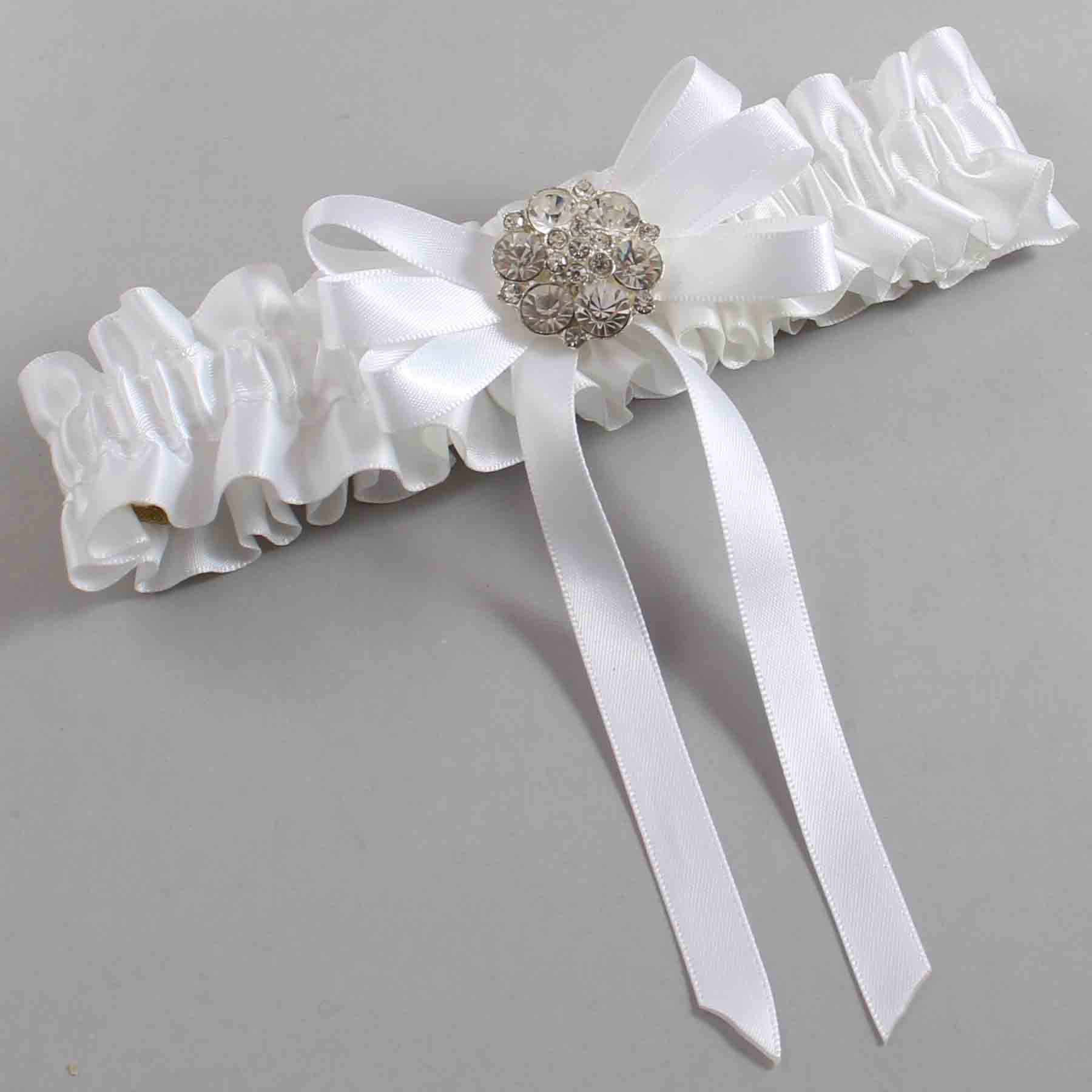 White Satin Wedding Garter / White Wedding Garters / Wedding Garter / Custom Wedding Garter / Bridal Garter / Prom Garter / Linda Joyce Couture / Personalized Garter / Personalized Wedding Garter / Personalized Prom Garter