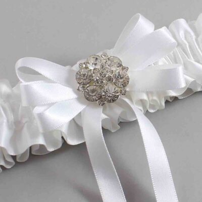 White Satin Wedding Garter / White Wedding Garters / Wedding Garter / Custom Wedding Garter / Bridal Garter / Prom Garter / Linda Joyce Couture / Personalized Garter / Personalized Wedding Garter / Personalized Prom Garter
