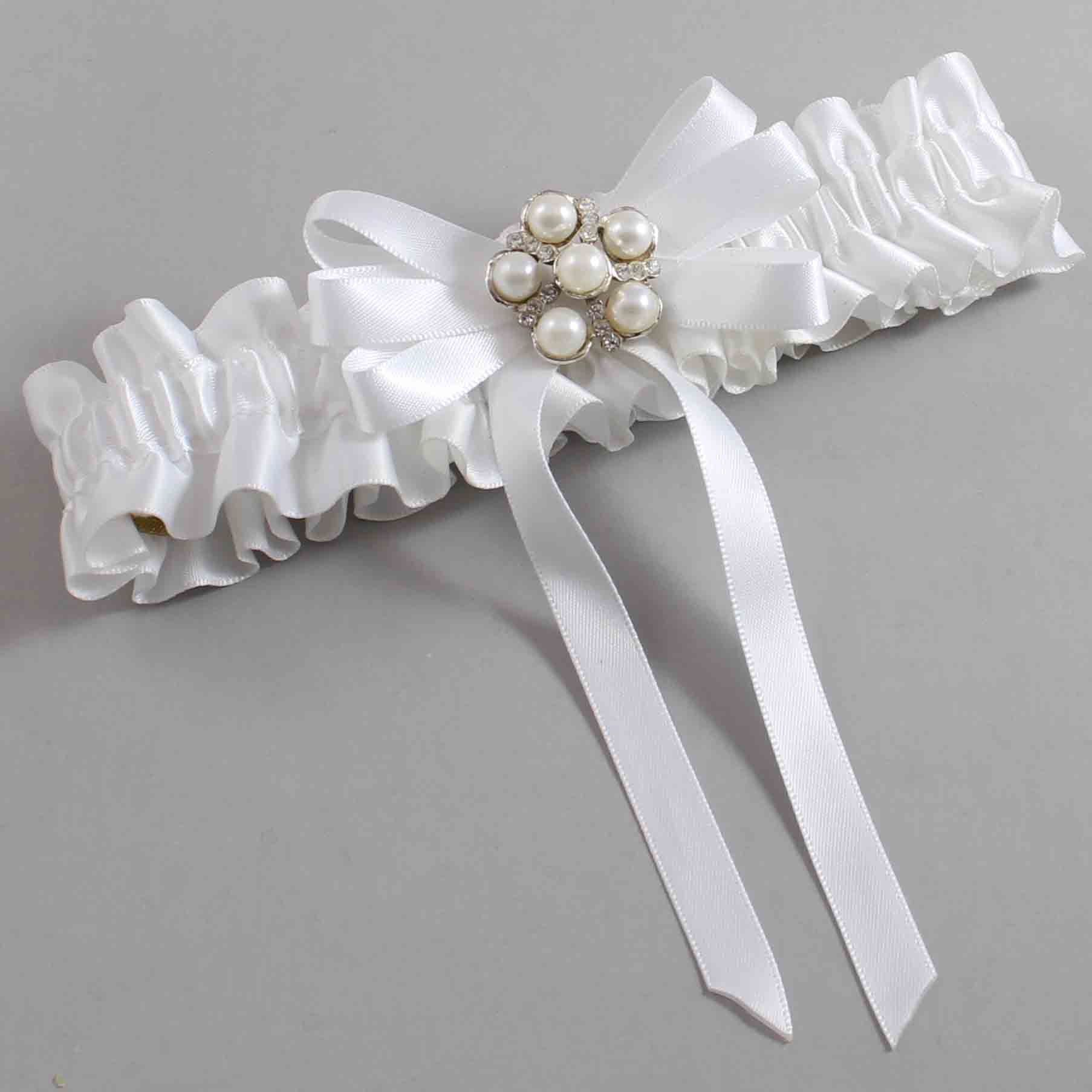 White Satin Wedding Garter / White Wedding Garters / Wedding Garter / Custom Wedding Garter / Bridal Garter / Prom Garter / Linda Joyce Couture / Personalized Garter / Personalized Wedding Garter / Personalized Prom Garter