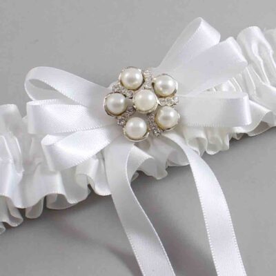 White Satin Wedding Garter / White Wedding Garters / Wedding Garter / Custom Wedding Garter / Bridal Garter / Prom Garter / Linda Joyce Couture / Personalized Garter / Personalized Wedding Garter / Personalized Prom Garter