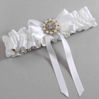 White Satin Wedding Garter / White Wedding Garters / Wedding Garter / Custom Wedding Garter / Bridal Garter / Prom Garter / Linda Joyce Couture / Personalized Garter / Personalized Wedding Garter / Personalized Prom Garter