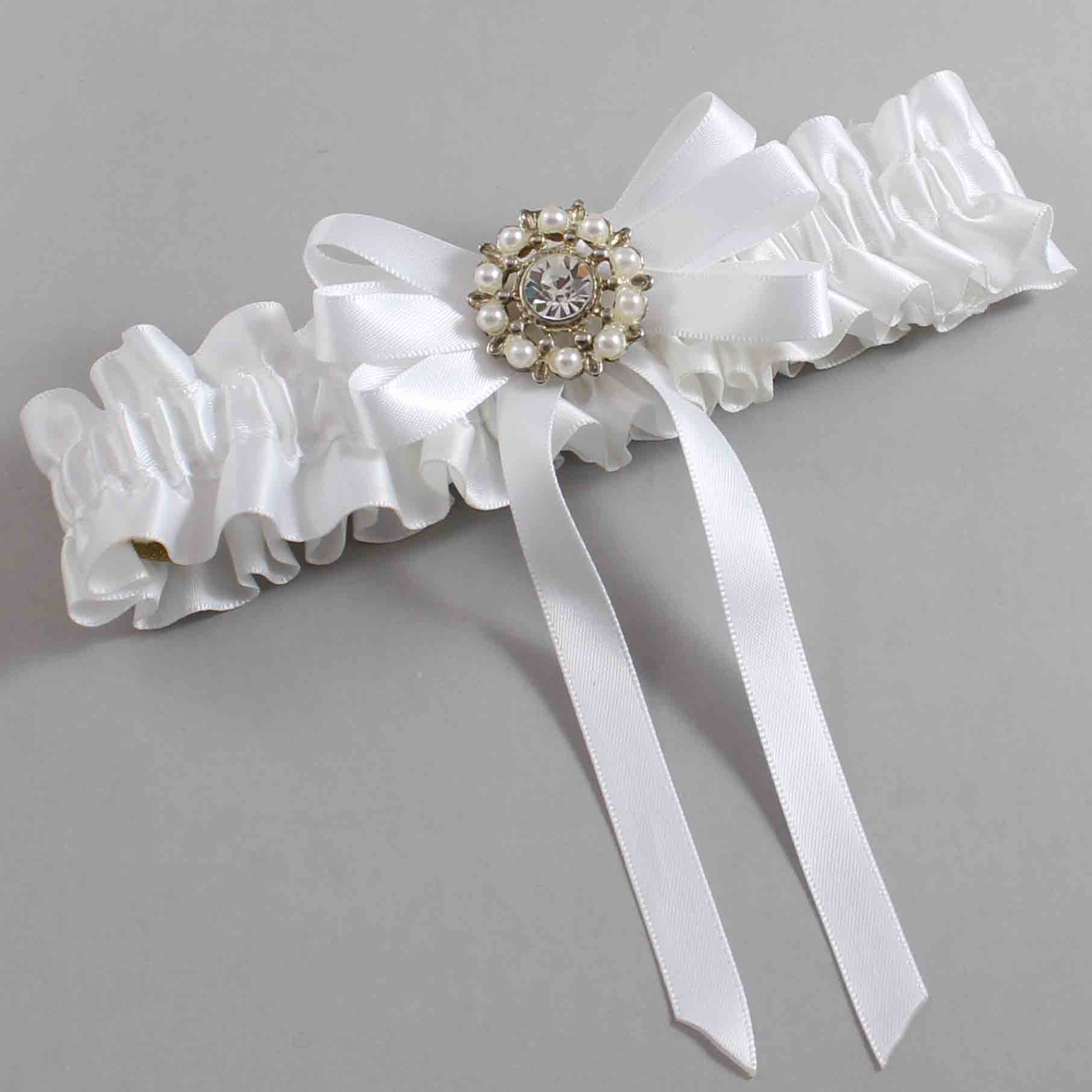 White Satin Wedding Garter / White Wedding Garters / Wedding Garter / Custom Wedding Garter / Bridal Garter / Prom Garter / Linda Joyce Couture / Personalized Garter / Personalized Wedding Garter / Personalized Prom Garter