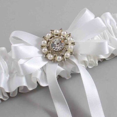White Satin Wedding Garter / White Wedding Garters / Wedding Garter / Custom Wedding Garter / Bridal Garter / Prom Garter / Linda Joyce Couture / Personalized Garter / Personalized Wedding Garter / Personalized Prom Garter
