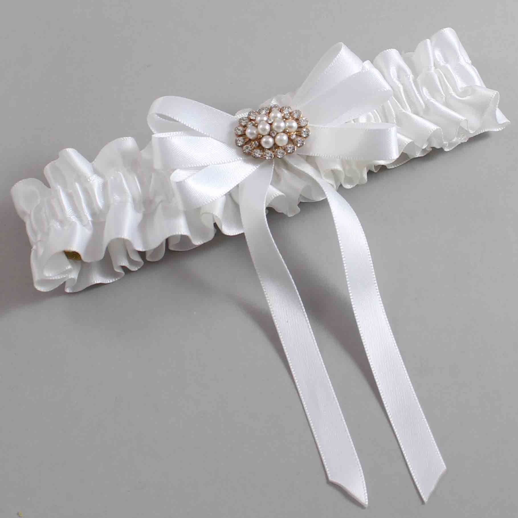 White Satin Wedding Garter / White Wedding Garters / Wedding Garter / Custom Wedding Garter / Bridal Garter / Prom Garter / Linda Joyce Couture / Personalized Garter / Personalized Wedding Garter / Personalized Prom Garter