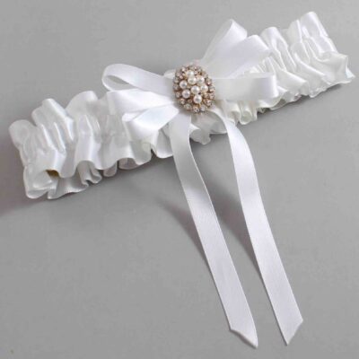 White Satin Wedding Garter / White Wedding Garters / Wedding Garter / Custom Wedding Garter / Bridal Garter / Prom Garter / Linda Joyce Couture / Personalized Garter / Personalized Wedding Garter / Personalized Prom Garter