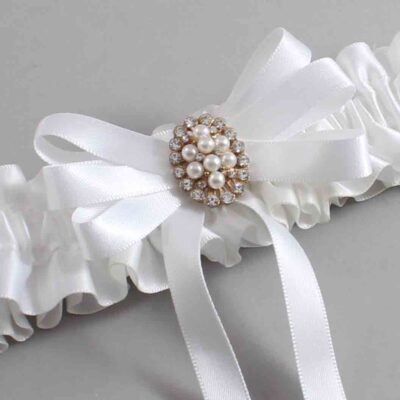 White Satin Wedding Garter / White Wedding Garters / Wedding Garter / Custom Wedding Garter / Bridal Garter / Prom Garter / Linda Joyce Couture / Personalized Garter / Personalized Wedding Garter / Personalized Prom Garter