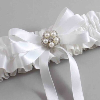 White Satin Wedding Garter / White Wedding Garters / Wedding Garter / Custom Wedding Garter / Bridal Garter / Prom Garter / Linda Joyce Couture / Personalized Garter / Personalized Wedding Garter / Personalized Prom Garter