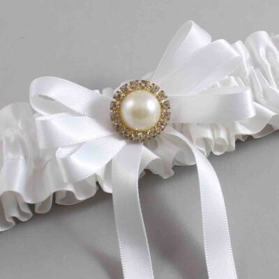 White Satin Wedding Garter / White Wedding Garters / Wedding Garter / Custom Wedding Garter / Bridal Garter / Prom Garter / Linda Joyce Couture / Personalized Garter / Personalized Wedding Garter / Personalized Prom Garter