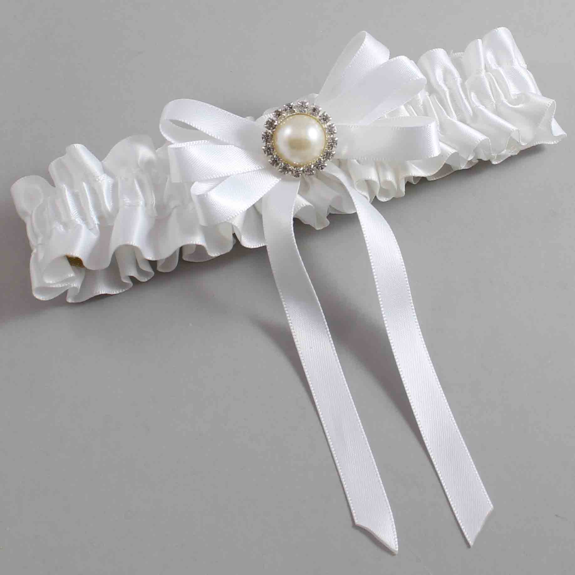 White Satin Wedding Garter / White Wedding Garters / Wedding Garter / Custom Wedding Garter / Bridal Garter / Prom Garter / Linda Joyce Couture / Personalized Garter / Personalized Wedding Garter / Personalized Prom Garter
