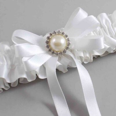 White Satin Wedding Garter / White Wedding Garters / Wedding Garter / Custom Wedding Garter / Bridal Garter / Prom Garter / Linda Joyce Couture / Personalized Garter / Personalized Wedding Garter / Personalized Prom Garter