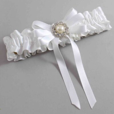 White Satin Wedding Garter / White Wedding Garters / Wedding Garter / Custom Wedding Garter / Bridal Garter / Prom Garter / Linda Joyce Couture / Personalized Garter / Personalized Wedding Garter / Personalized Prom Garter