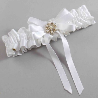 White Satin Wedding Garter / White Wedding Garters / Wedding Garter / Custom Wedding Garter / Bridal Garter / Prom Garter / Linda Joyce Couture / Personalized Garter / Personalized Wedding Garter / Personalized Prom Garter