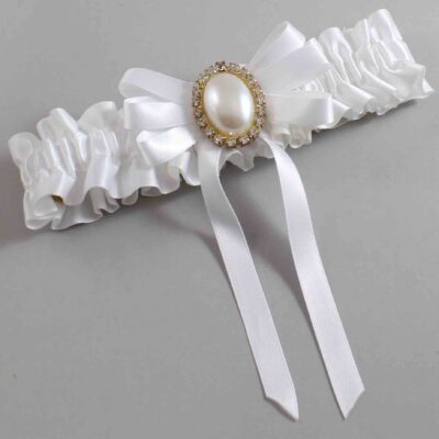 White Satin Wedding Garter / White Wedding Garters / Wedding Garter / Custom Wedding Garter / Bridal Garter / Prom Garter / Linda Joyce Couture / Personalized Garter / Personalized Wedding Garter / Personalized Prom Garter