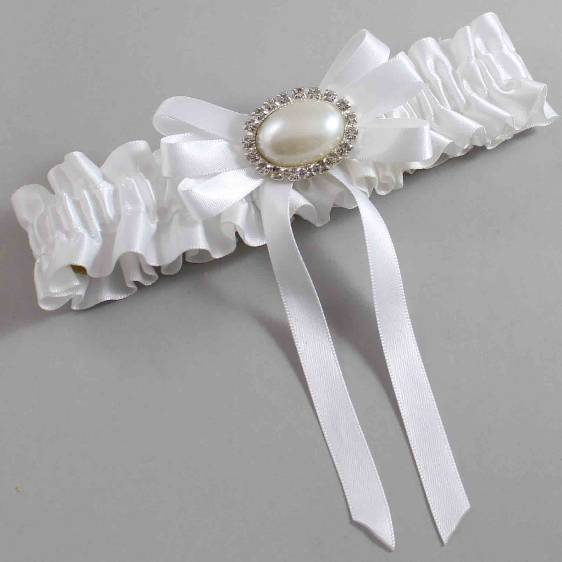 White Satin Wedding Garter / White Wedding Garters / Wedding Garter / Custom Wedding Garter / Bridal Garter / Prom Garter / Linda Joyce Couture / Personalized Garter / Personalized Wedding Garter / Personalized Prom Garter