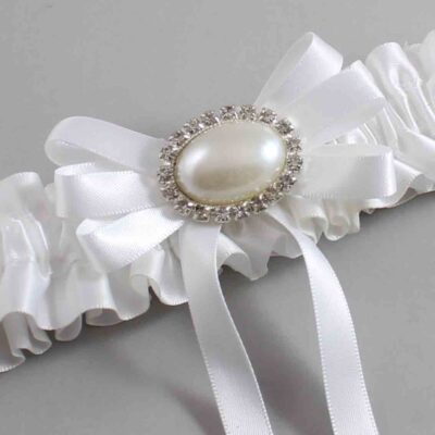 White Satin Wedding Garter / White Wedding Garters / Wedding Garter / Custom Wedding Garter / Bridal Garter / Prom Garter / Linda Joyce Couture / Personalized Garter / Personalized Wedding Garter / Personalized Prom Garter