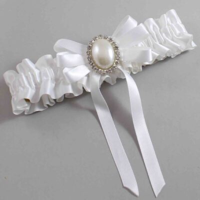 White Satin Wedding Garter / White Wedding Garters / Wedding Garter / Custom Wedding Garter / Bridal Garter / Prom Garter / Linda Joyce Couture / Personalized Garter / Personalized Wedding Garter / Personalized Prom Garter