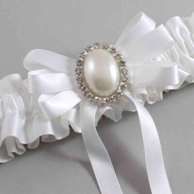 White Satin Wedding Garter / White Wedding Garters / Wedding Garter / Custom Wedding Garter / Bridal Garter / Prom Garter / Linda Joyce Couture / Personalized Garter / Personalized Wedding Garter / Personalized Prom Garter