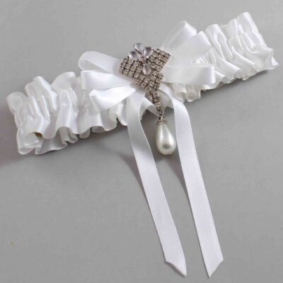 White Satin Wedding Garter / White Wedding Garters / Wedding Garter / Custom Wedding Garter / Bridal Garter / Prom Garter / Linda Joyce Couture / Personalized Garter / Personalized Wedding Garter / Personalized Prom Garter