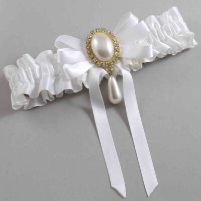 White Satin Wedding Garter / White Wedding Garters / Wedding Garter / Custom Wedding Garter / Bridal Garter / Prom Garter / Linda Joyce Couture / Personalized Garter / Personalized Wedding Garter / Personalized Prom Garter