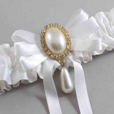 White Satin Wedding Garter / White Wedding Garters / Wedding Garter / Custom Wedding Garter / Bridal Garter / Prom Garter / Linda Joyce Couture / Personalized Garter / Personalized Wedding Garter / Personalized Prom Garter