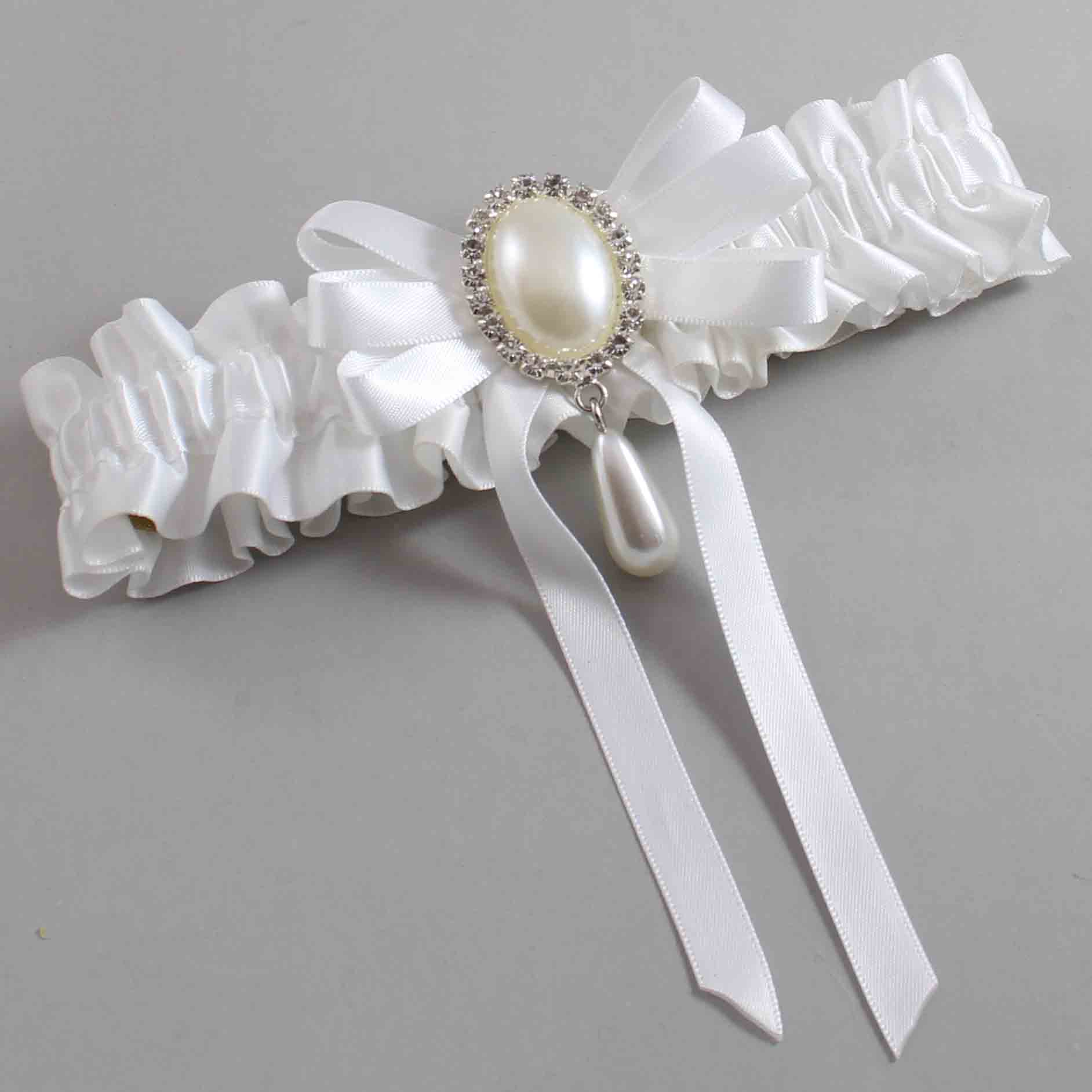 White Satin Wedding Garter / White Wedding Garters / Wedding Garter / Custom Wedding Garter / Bridal Garter / Prom Garter / Linda Joyce Couture / Personalized Garter / Personalized Wedding Garter / Personalized Prom Garter