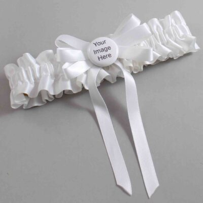 White Satin Wedding Garter / White Wedding Garters / Wedding Garter / Custom Wedding Garter / Bridal Garter / Prom Garter / Linda Joyce Couture / Personalized Garter / Personalized Wedding Garter / Personalized Prom Garter