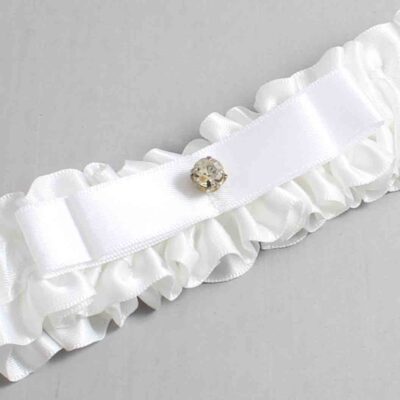 White Satin Wedding Garter / White Wedding Garters / Wedding Garter / Custom Wedding Garter / Bridal Garter / Prom Garter / Linda Joyce Couture / Personalized Garter / Personalized Wedding Garter / Personalized Prom Garter