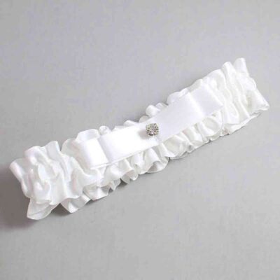 White Satin Wedding Garter / White Wedding Garters / Wedding Garter / Custom Wedding Garter / Bridal Garter / Prom Garter / Linda Joyce Couture / Personalized Garter / Personalized Wedding Garter / Personalized Prom Garter