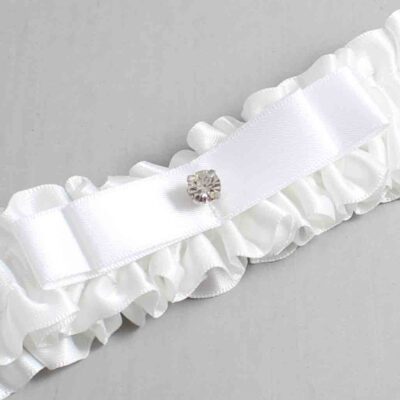White Satin Wedding Garter / White Wedding Garters / Wedding Garter / Custom Wedding Garter / Bridal Garter / Prom Garter / Linda Joyce Couture / Personalized Garter / Personalized Wedding Garter / Personalized Prom Garter