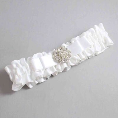 White Satin Wedding Garter / White Wedding Garters / Wedding Garter / Custom Wedding Garter / Bridal Garter / Prom Garter / Linda Joyce Couture / Personalized Garter / Personalized Wedding Garter / Personalized Prom Garter