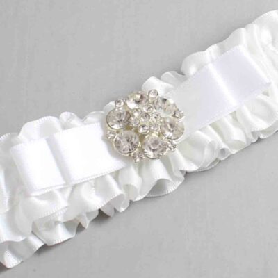White Satin Wedding Garter / White Wedding Garters / Wedding Garter / Custom Wedding Garter / Bridal Garter / Prom Garter / Linda Joyce Couture / Personalized Garter / Personalized Wedding Garter / Personalized Prom Garter