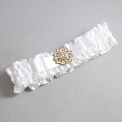 White Satin Wedding Garter / White Wedding Garters / Wedding Garter / Custom Wedding Garter / Bridal Garter / Prom Garter / Linda Joyce Couture / Personalized Garter / Personalized Wedding Garter / Personalized Prom Garter