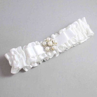 White Satin Wedding Garter / White Wedding Garters / Wedding Garter / Custom Wedding Garter / Bridal Garter / Prom Garter / Linda Joyce Couture / Personalized Garter / Personalized Wedding Garter / Personalized Prom Garter